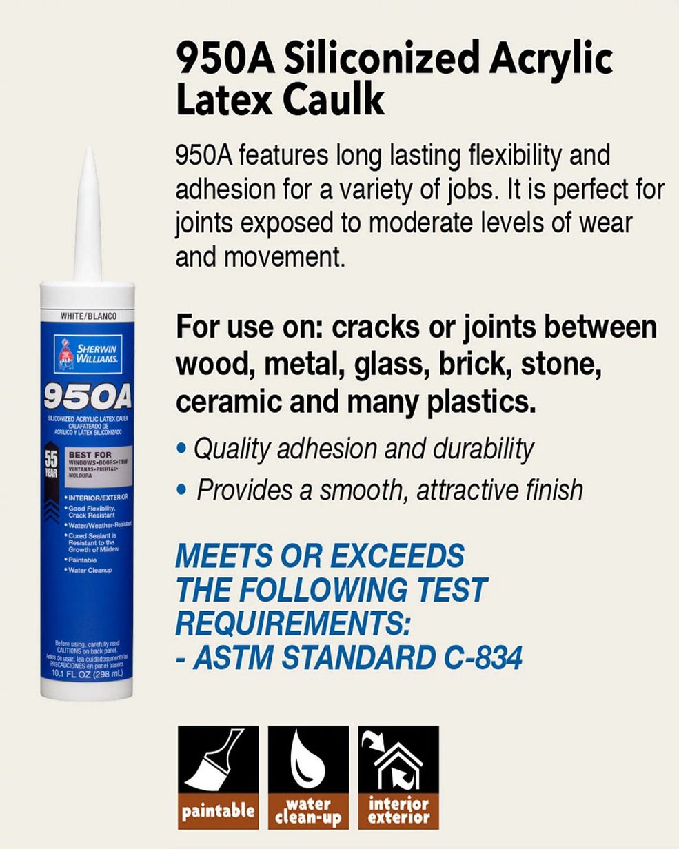 950a Sherwin-Williams 950A Siliconized Acrylic Latex Caulk — GMR Stone Products